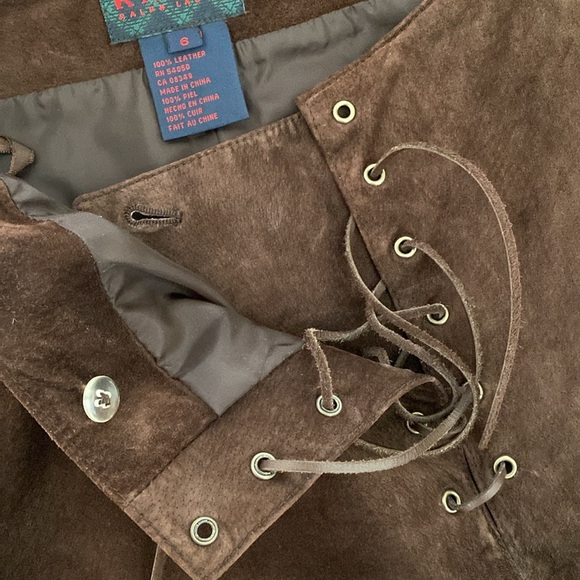Ralph Lauren Bohemian Vintage Lace Up Suede Pants - Picture 9 of 11
